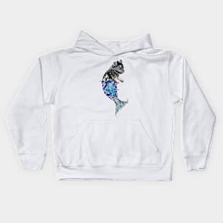 Black Pig Mermaid Kids Hoodie